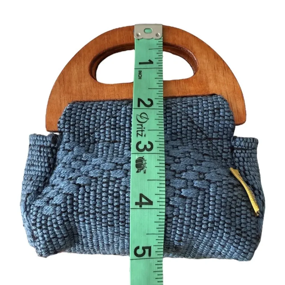 Pinzon Purse Mini Bermuda Like Bag Made in Mexico Blue Crochet 5”